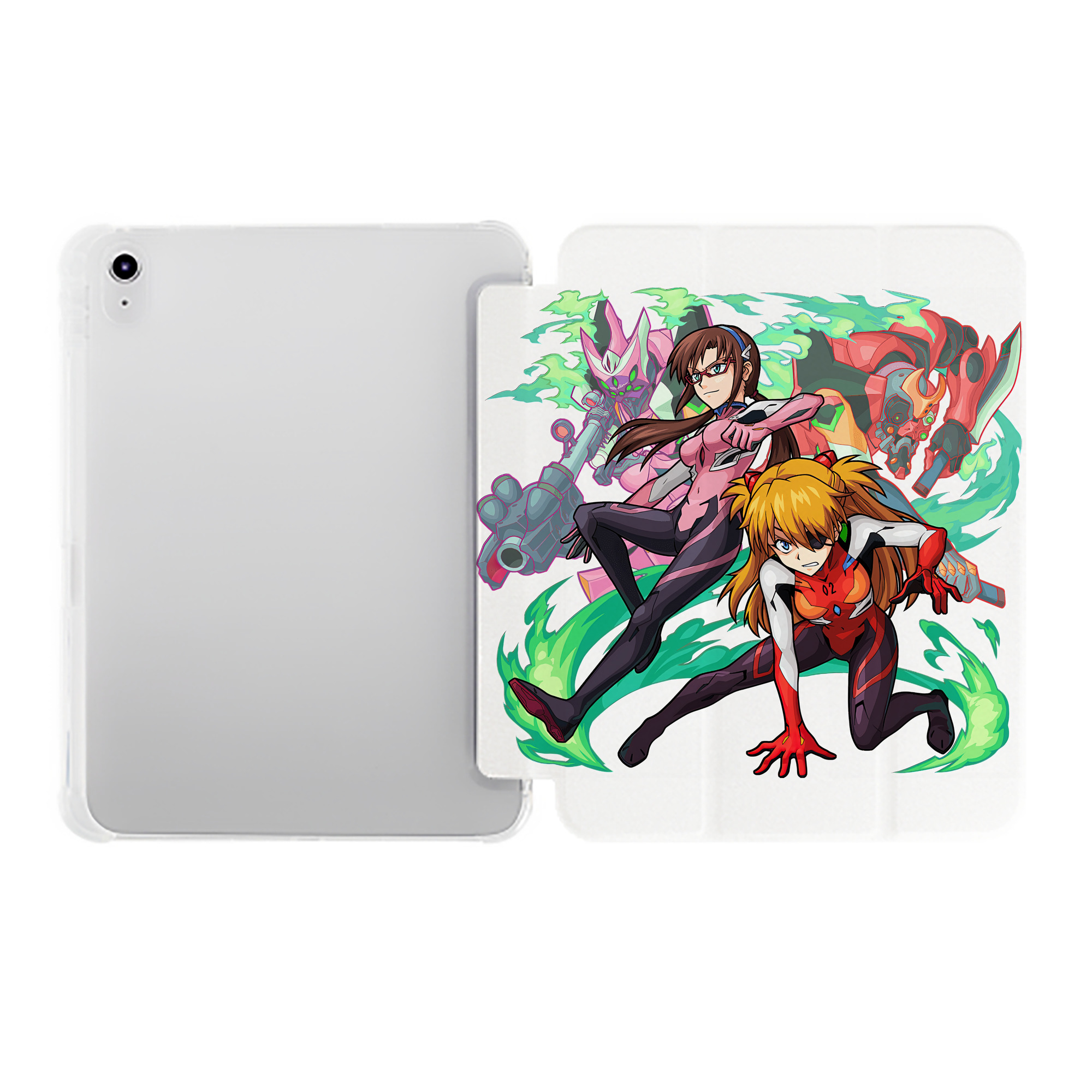 （画像用） EVA 新世紀エヴァンゲリオン IPad ケース ペン収納付き 三つ折りスタンド PUレザー×シリコン 対応機種9.5/10.5/10.9インチ